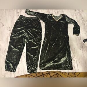 Elegant Velvet Dress and Pants Set Pakistani kurti set sz 40
